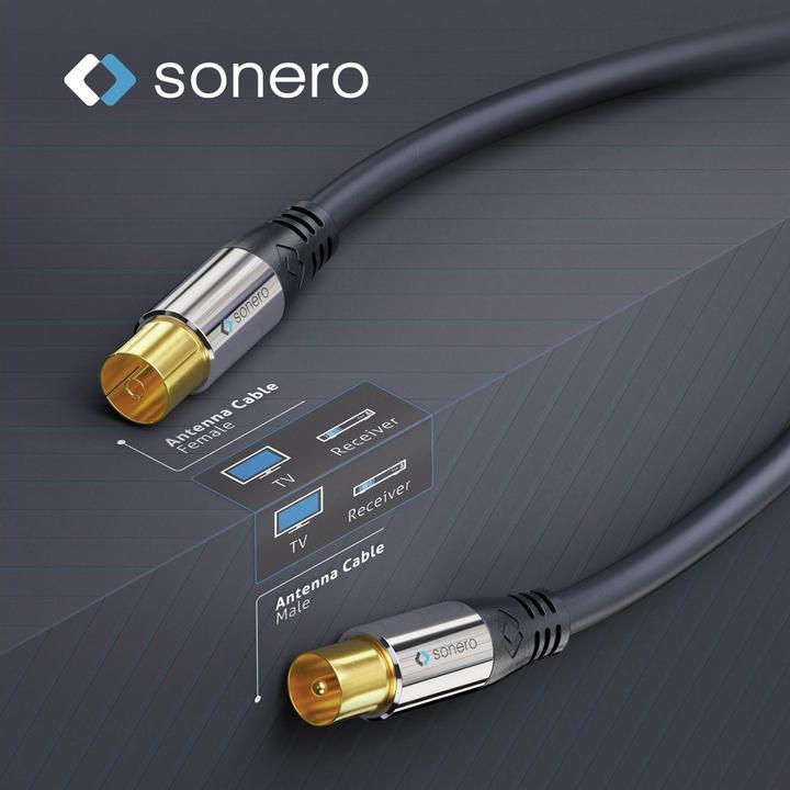 Actual product image Purelink Premium TV antenna cable / coaxial cable, 2.00m, black (Antenna cable)