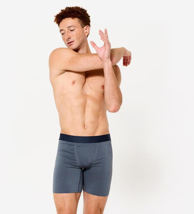 Image du produit Decathlon Boxer long sans couture homme, bleu chiné (M)