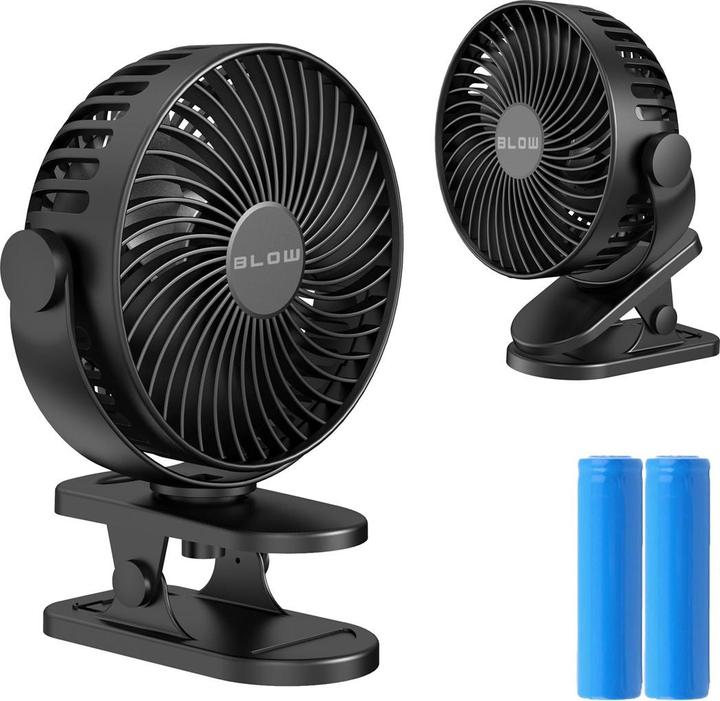Image du produit Blow Ventilateur de table avec clip 15 cm USB + batterie noire