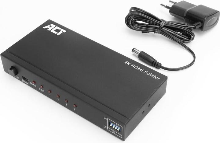 Actual product image 4K HDMI splitter, 1 in 4 out, EDID support