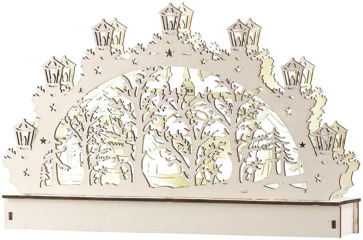 Produktbild Britesta Holz-Schwibbogen mit LED-Beleuchtung und Rentier-Motiv