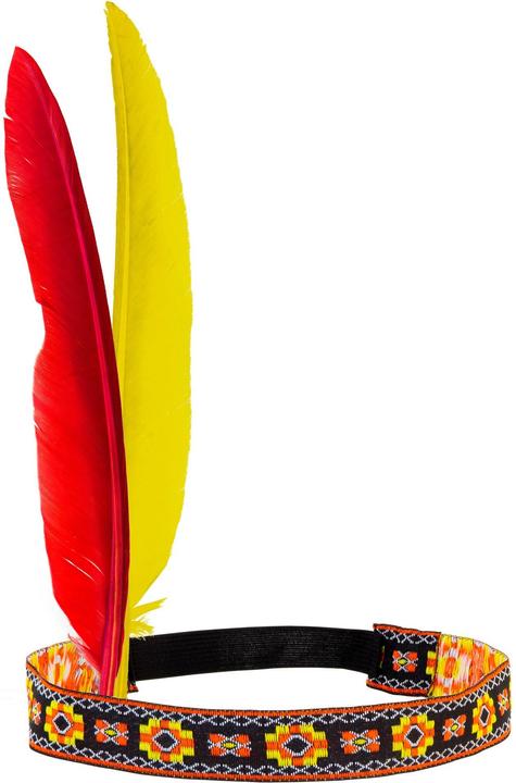 Produktbild Magni NET TOYS Indianer Haarband mit 2 Federn Indianerschmuck Haar Schmuck Haarschmuck Krieger Federschmuc