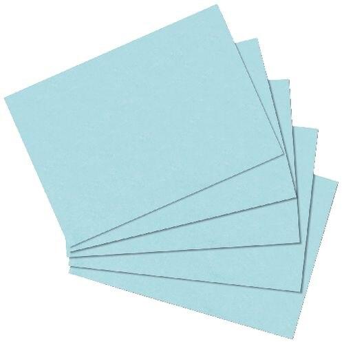 Herlitz Karteikarten A5 blau blanko (A5, 175 g/m², 100 x)