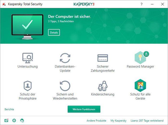 Produktbild Kaspersky Total Security (3 User, 12 Monate)