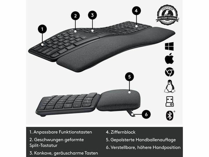 Produktbild Logitech Ergo K860 (CH, Kabellos)