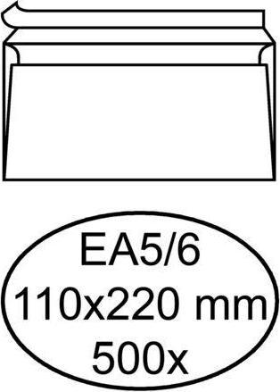 Produktbild Quantore 500 weisse selbstklebende Umschläge EA5/6 110 x 220 mm (110 x 220 mm, 500 x)