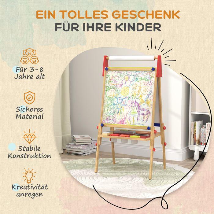 Produktbild Swisshandel24 3-in-1 Kindertafel höhenverstellbar, doppelseitige Kinder Staffelei mit Ablage