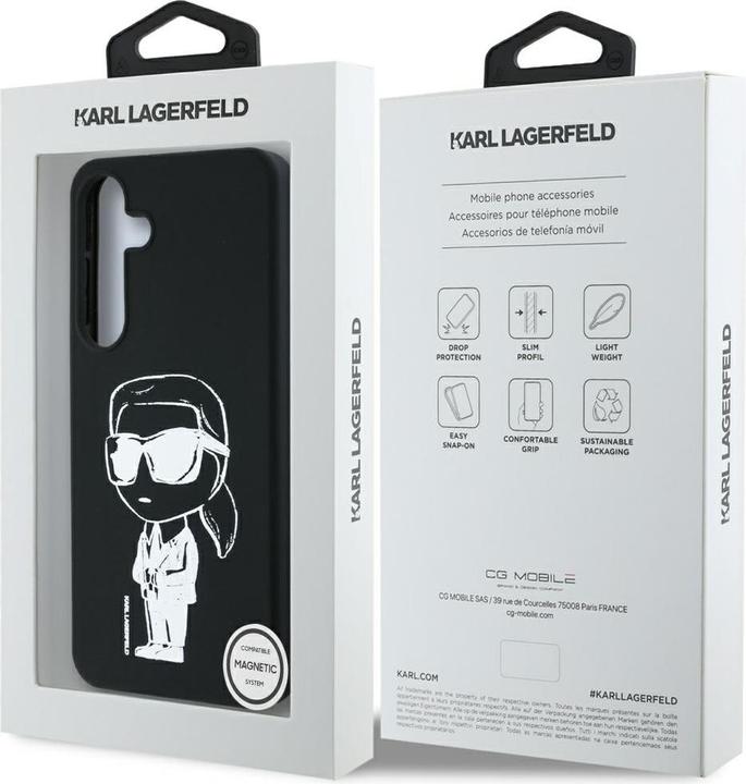 Image du produit Karl Lagerfeld Etui Silicone Graffiti Ikonik Printed Logo MagSafe Samsung Galaxy S25 czarny (Samsung Galaxy S25)