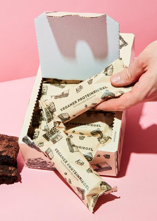Actual product image KoRo Vegan protein bar with brownie flavour and chocolate coating. With sweeteners. (1 pcs., 825 g)