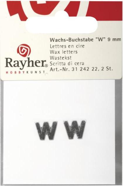 Image du produit Rayher Lettres en cire -W-, argent, 2 pièces