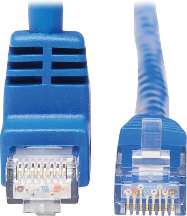 Produktbild Eaton Up-Angle Cat6 Gigabit Molded UTP Ethernet Cable RJ45 Right-Angle Up M to RJ45m Blue (U/UTP, CAT6, 4.60 m)