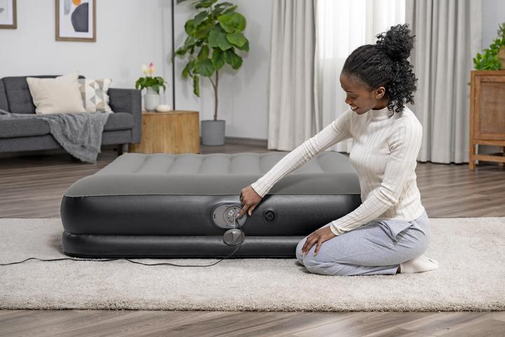 Actual product image Bestway Tritech Queen Air Mattress with Built-in USB Pump 2.03 m x 1.52 m x 36 cm