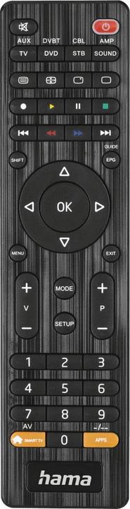 Image du produit Hama Télécommande universelle TV, infrarouge, pour 8 appareils, avec touche App (Télécommande universelle, Infrarouge)
