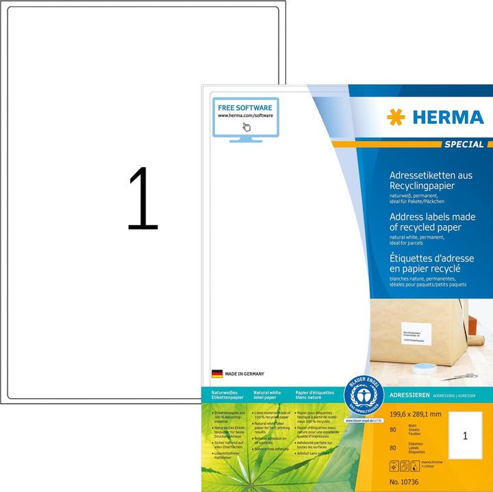 Produktbild HERMA Recycling Etiketten A4