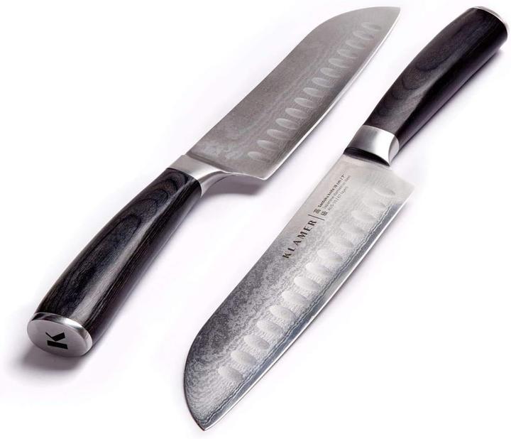 Immagine prodotto KLAMER Santoku Damastmesser 18 cm Kochmesser (18 cm)