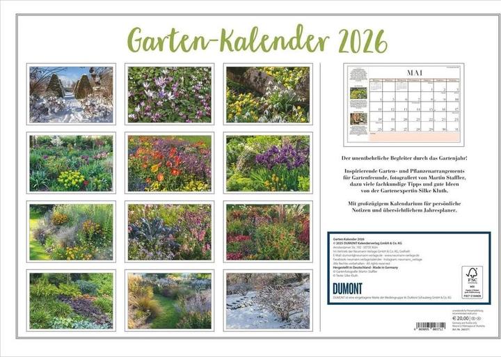 Produktbild Garten-Kalender 2026 - Broschürenkalender - mit informativen Texten - mit Jahresplaner - Format 42 (42 x 29 cm, Harter Einband, Deutsch)