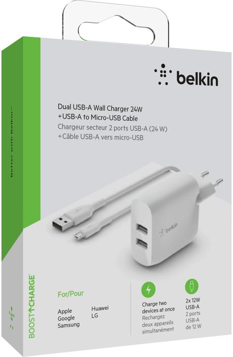 Produktbild Belkin Dual USB-A Ladegerät, 24W incl. Micro-USB Kabel 1 (12 W)
