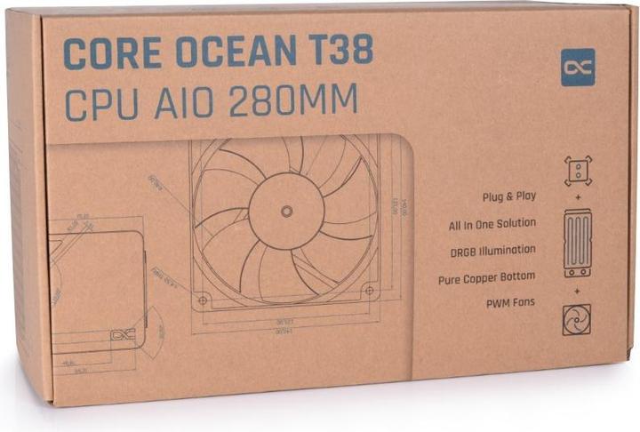 Actual product image Alphacool Corea Ocean T38 280mm CPU Digital Complete Water Cooling System
