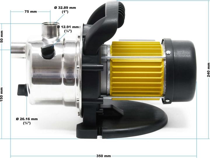 Produktbild Wiltec Gartenpumpe 3800l/h 1200W Wasserpumpe Pumpe 4.8 bar Teich Regenwasserpumpe (Gartenpumpe)