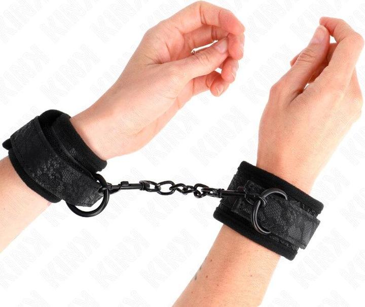 Produktbild Kink Dark Lace Cuffs Neoprene Handgelenk Manschetten Verstellbar Schwarz 20-29 cm X 5 cm