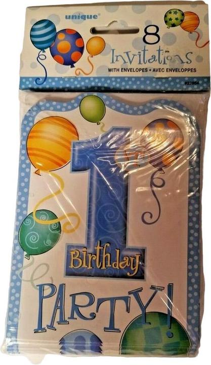 Image du produit Unique Party Invitations pour le 1er anniversaire (paquet de 8) (8 pcs)