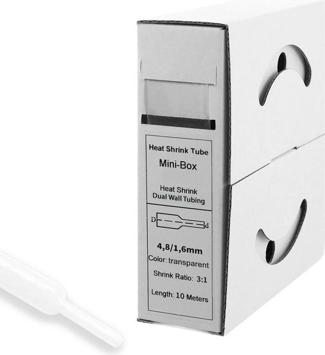 Produktbild Offgridtec 10m Schrumpfschlauch mit Kleber 4,8mm>1,5mm transparent Ratio 3:1 (1 x)