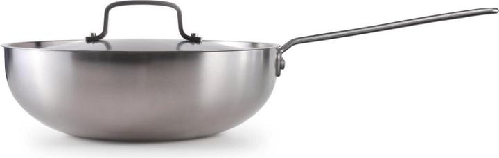 Produktbild Skottsberg Wok Edelstahl, 28 cm Durchmesser, 3-lagiger Sandwichboden, Edelstahlgriff (28 cm, Wok Pfanne, Aluminium, Edelstahl)
