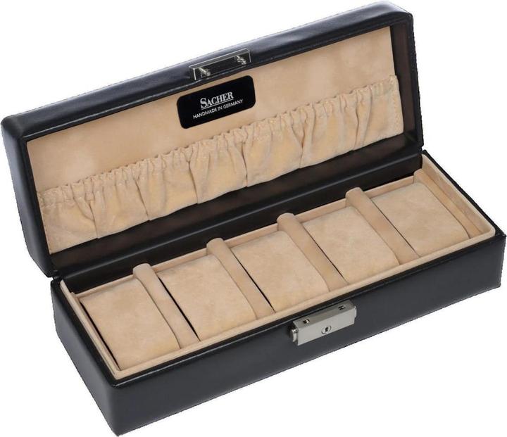 Sacher 1015.010443 - Uhrenetui für 5 Uhren new classic schwarz (Leder)