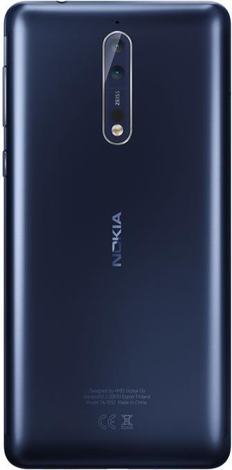 Image du produit Nokia 8 (64 Go, Bleu tempéré, 5.30", Double SIM hybride, 13 Mpx, 4G)