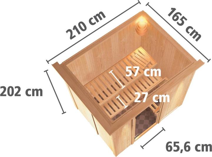 Image du produit Karibu Sauna Benin entrée frontale, couronne (Sans four)
