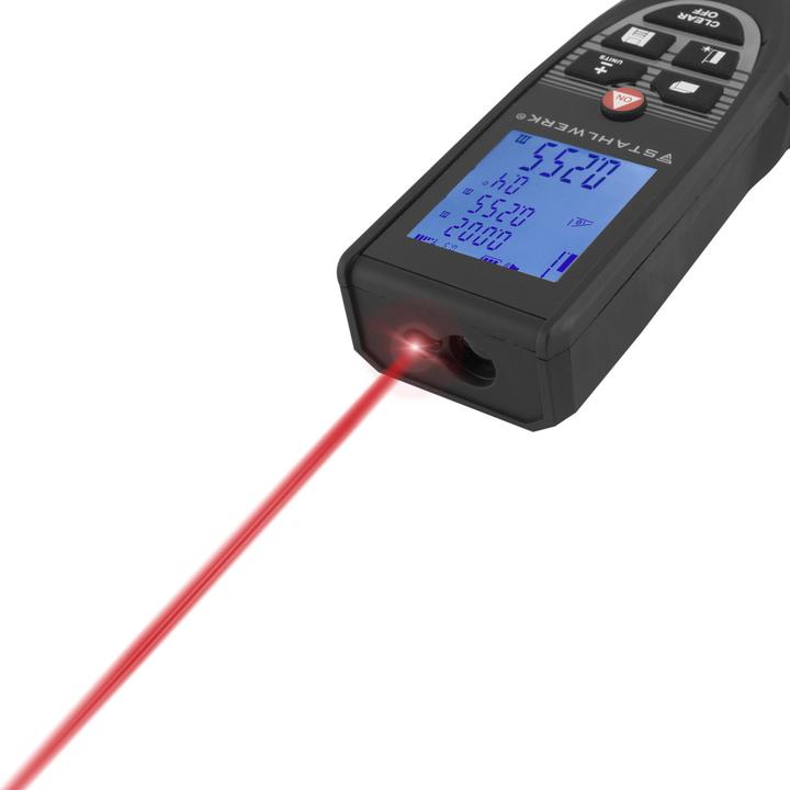 Image du produit Stahlwerk Télémètre laser LDM-80 ST jusqu'à 80 m écran LCD rétro-éclairé (80 m, 635 nm)