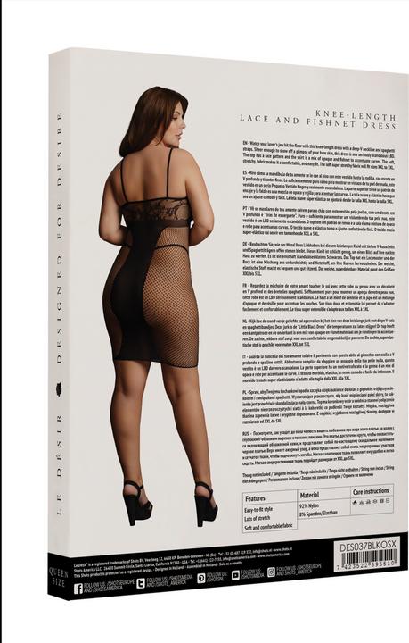 Produktbild Le Désir Knee-Length Lace and Fishnet Dress (Plus Size)