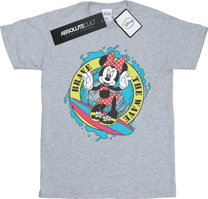 Actual product image Disney Womens/Ladies Minnie Mouse Brave The Wave Cotton Boyfriend T-Shirt (S)