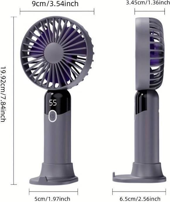 Produktbild PhoneLook Kompakter und portabler Mini USB Ventilator mit LED Anzeige und abnehmbarer Standfuss