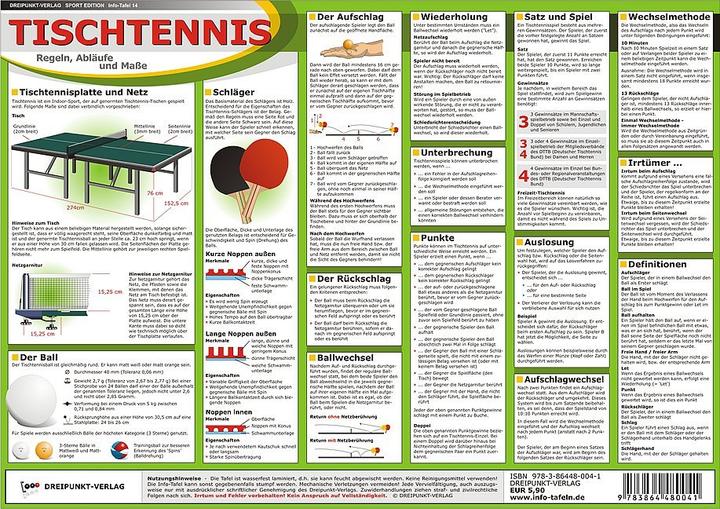 Produktbild Tischtennis, Info-Tafel