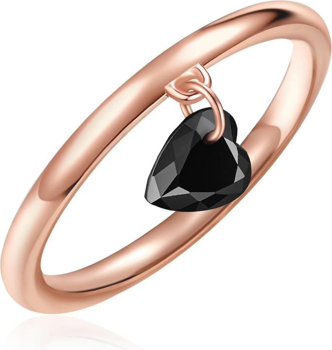 Image du produit Glanzstücke München Mesdames coeur argent sterling spinelle or rose - 32418 (8, 50, Argent 925)