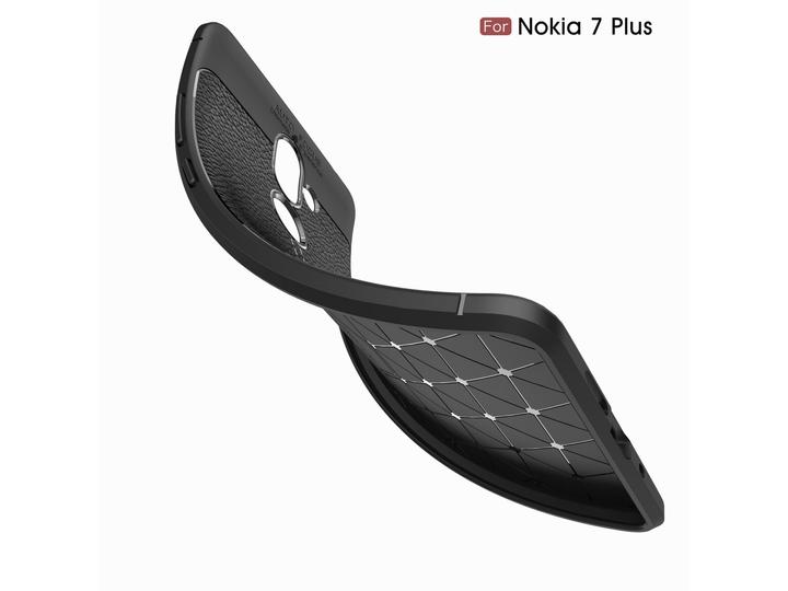 Actual product image Screenguard Nokia 7 Plus Cover Leather Design TPU Cover (Nokia 7 Plus)