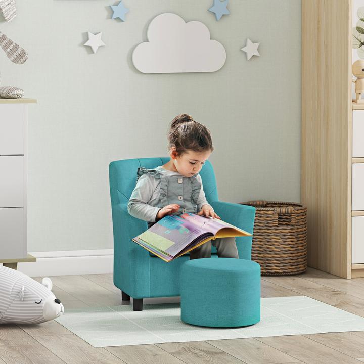 Actual product image Aiyaplay Kindersessel Schaumstoff, Polyester Blau (Child armchair)