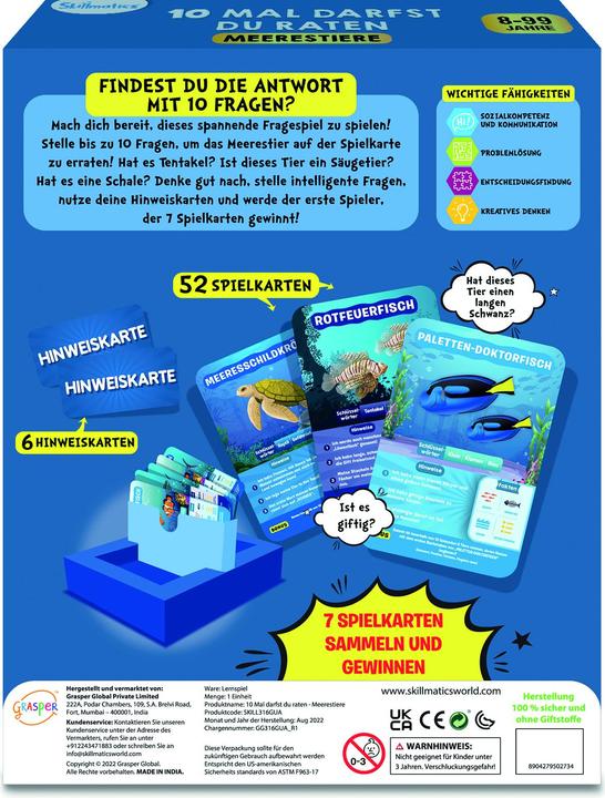 Actual product image Skillmatics 10 times guess marine animals, d (German)