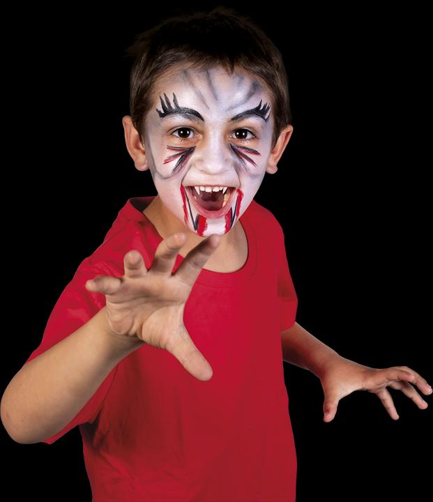Immagine prodotto Jovi Face Paint Scary 3 vasetti da 8 ml nei colori bianco, rosso e nero in scatola appendibile. Inclusi