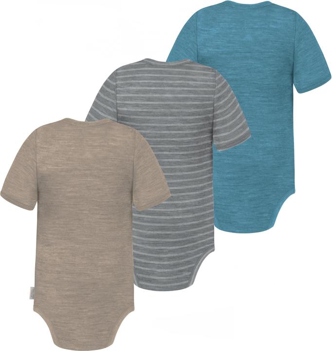 Actual product image Normani Set of 3 baby merino bodysuit short sleeves "Tauranga" - 9295 (68)