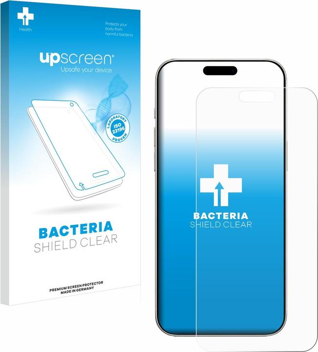 Produktbild upscreen Schutzfolie Displayschutz Displayschutzfolie Folie Klar antibakteriell (1 Stück, Apple iPhone 16 Pro Max)