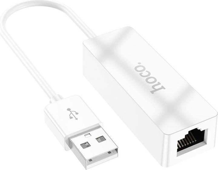 Produktbild Hoco - Adapter Acquire (UA22) - USB to Ethernet, 100Mbps - White (USB, RJ45 (1x))