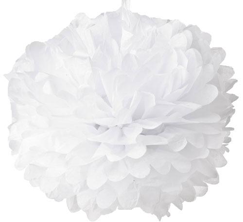 Produktbild Pompon aus Papier Weiss - 15cm