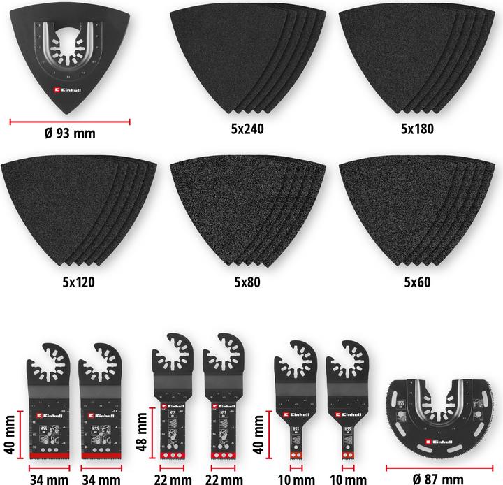 Actual product image Einhell Multitool-Set, 708135, XL-PLUS-Case, 35-teilig