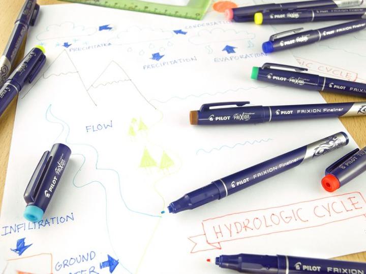 Produktbild Pilot FriXion Fineliner x3 Fancy (Violett, Rosa, Hellgrün, Dunkelblau, 3 x)
