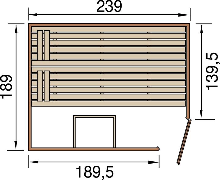 Actual product image Weka Holzbau MH corner sauna 539 GT size 3 (Without oven)