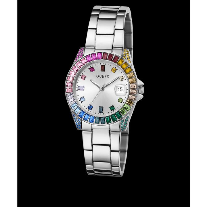 Image du produit Guess P SLV CS W/ BAGUETTE CRYS / SUN SLV DATE DL / P SLV BRCT Montre-bracelet (34 mm)