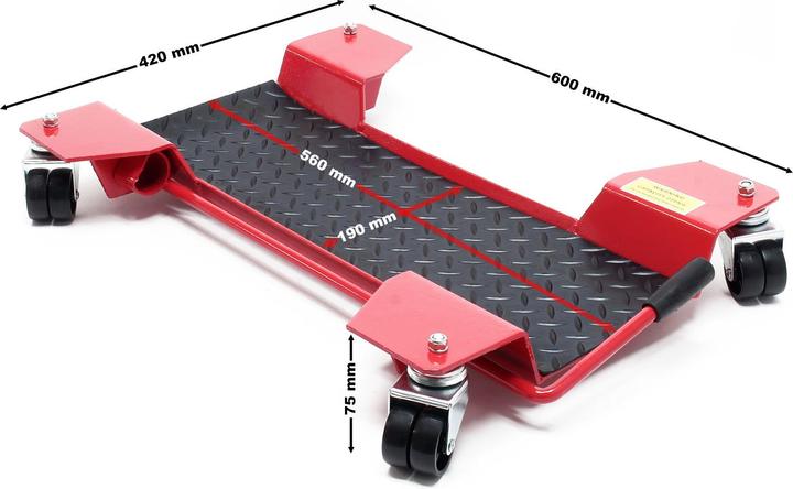 Produktbild Wiltec Motorrad Rangierhilfe Rangierschiene Rangierplatte Parkhilfe Motorradständer (42 cm, 7.50 cm)