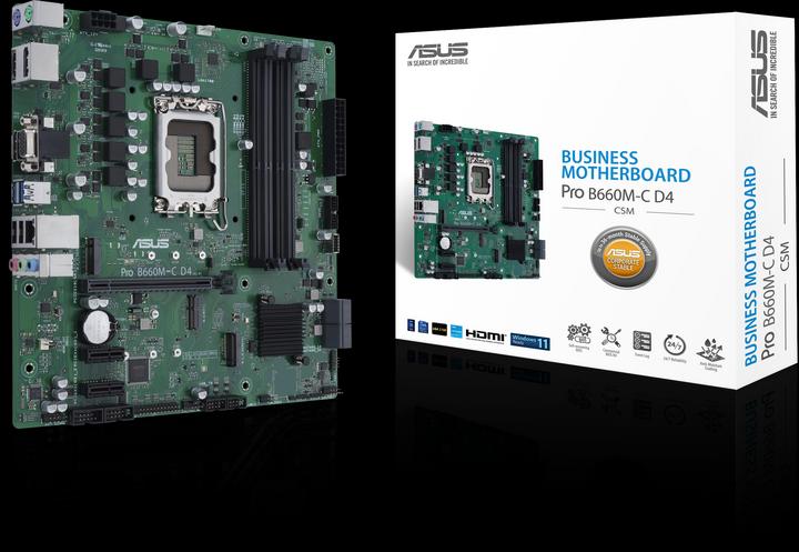 Actual product image ASUS PRO B660M-C D4 CSM (LGA 1700, Intel B660, mATX)